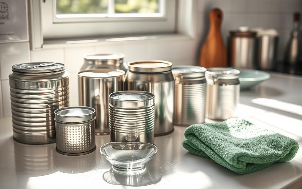 Cleaning cans for recycling