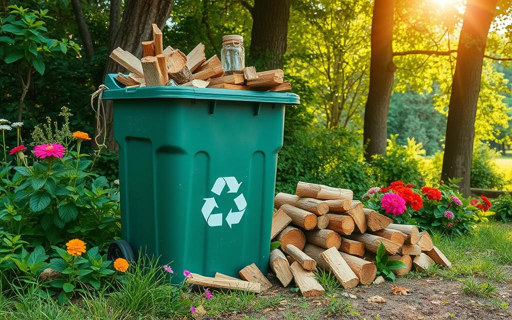 can you put wood in a recycling bin