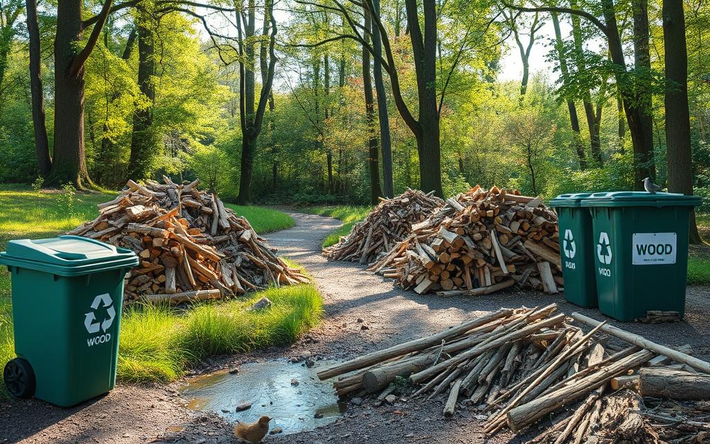 can you put wood in recycle bin