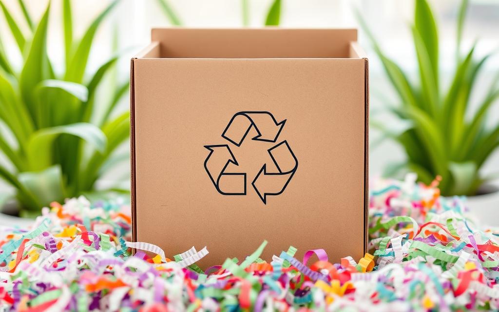 packaging for recycling shredded paper