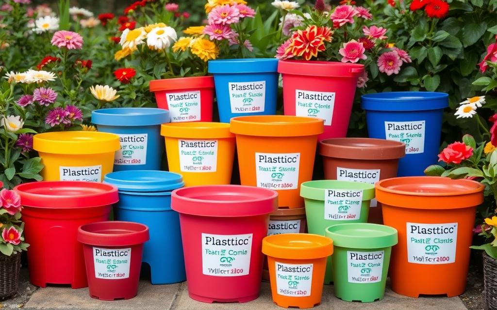 plastics in flower pots