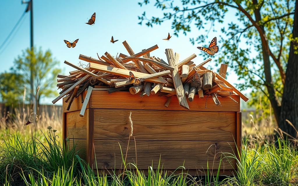 wood recycling bin