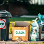 can you put broken glass in recycling bin