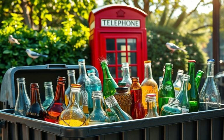 can you put glass in the recycling bin uk