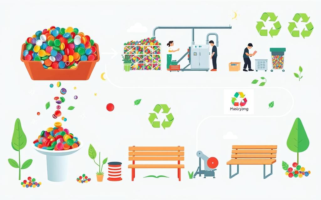 recycling process for bottle caps