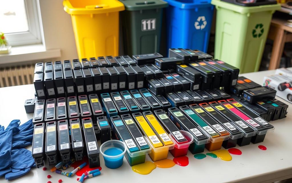 preparing cartridges for recycling process