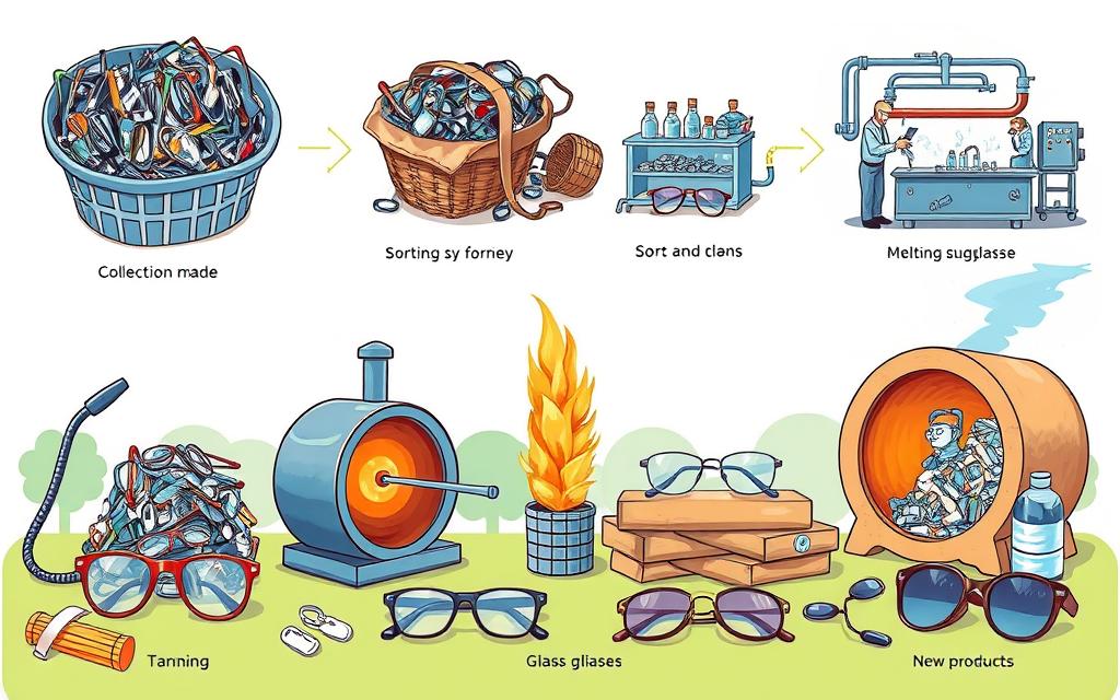 recycling processes of old glasses