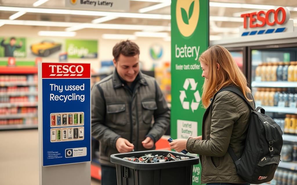 how to recycle batteries at tesco