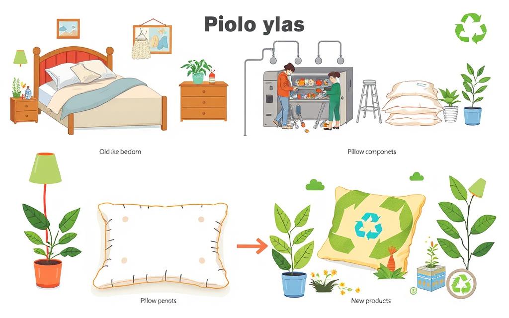pillow recycling process