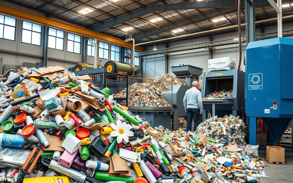 recycling center material processing