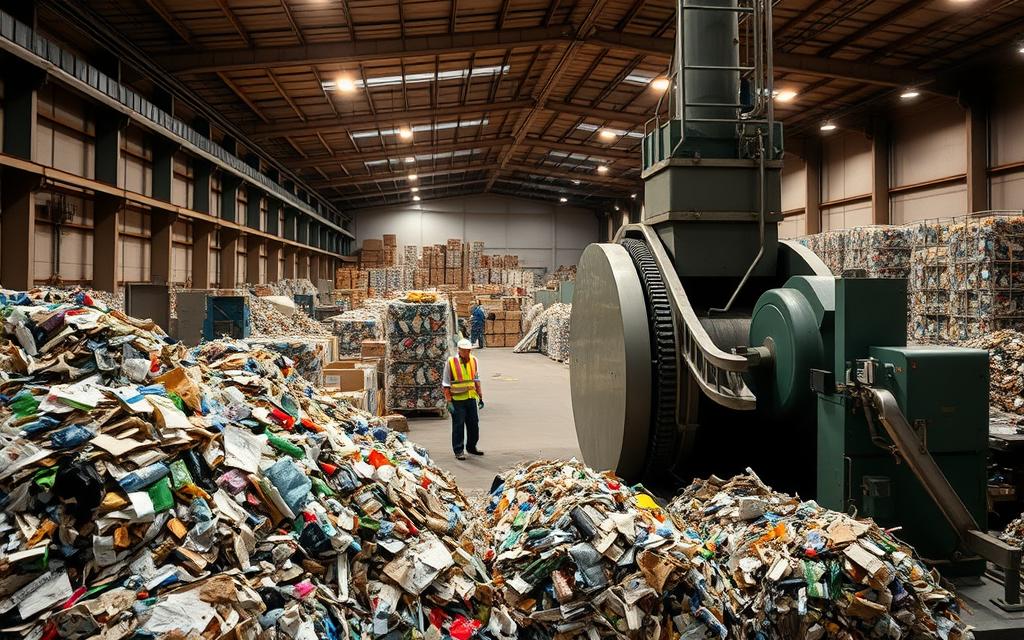 recycling center materials baling